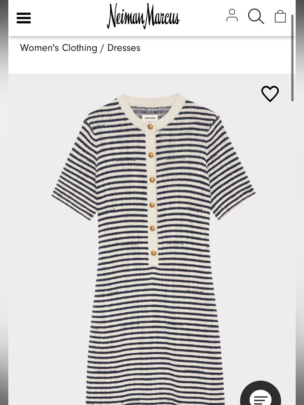 Zadig & Voltaire Tahoe Navy and Cream Striped Knit Button-Front